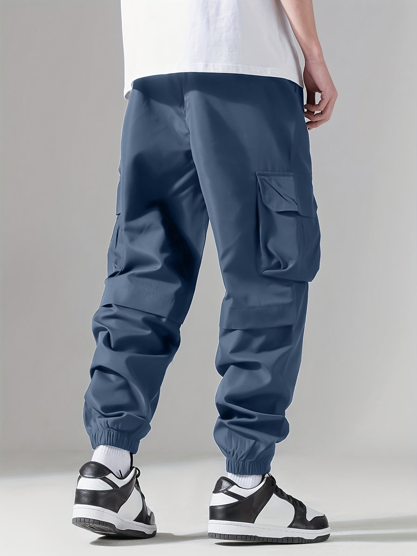 Joggers Homme Confortables – Coupe Large, Multi-Poches, Taille Ajustable, Style Cargo