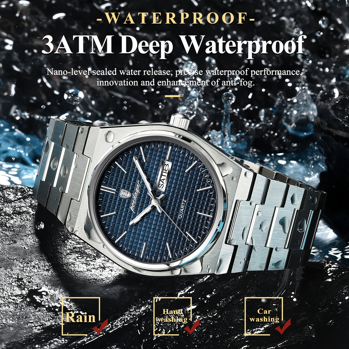 POEDAGAR Montre Quartz Affaires