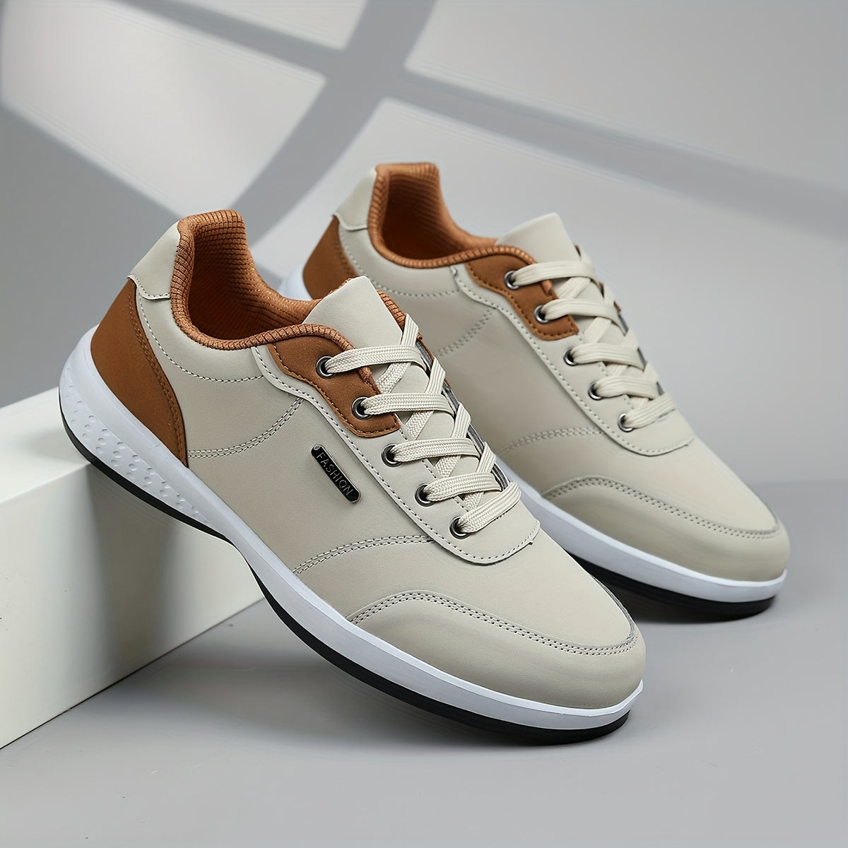 Baskets Homme KOONEXY – Légères, Respirantes & Antidérapantes, Beige/Bruin