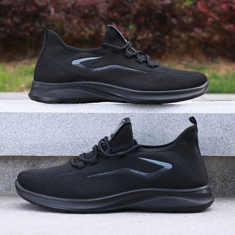 Baskets Homme KOONEXY – Running Légères & Respirantes, Noires/Blanches