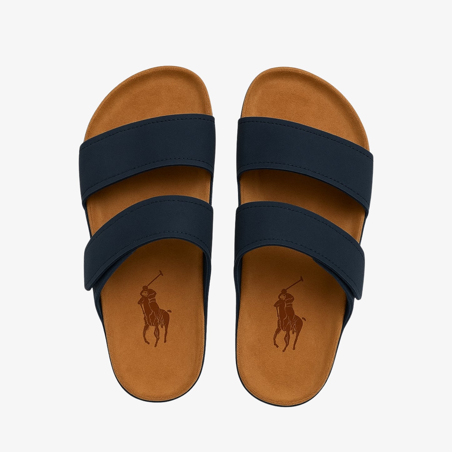 Ralph Lauren Sandales Homme Noires – Double Lanières, 1 acheté = 2, Livraison Gratuite
