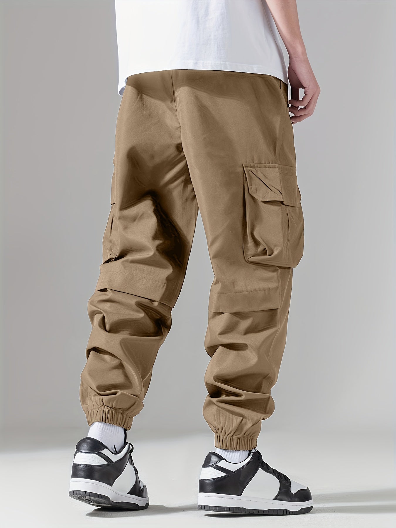 Joggers Homme Confortables – Coupe Large, Multi-Poches, Taille Ajustable, Style Cargo