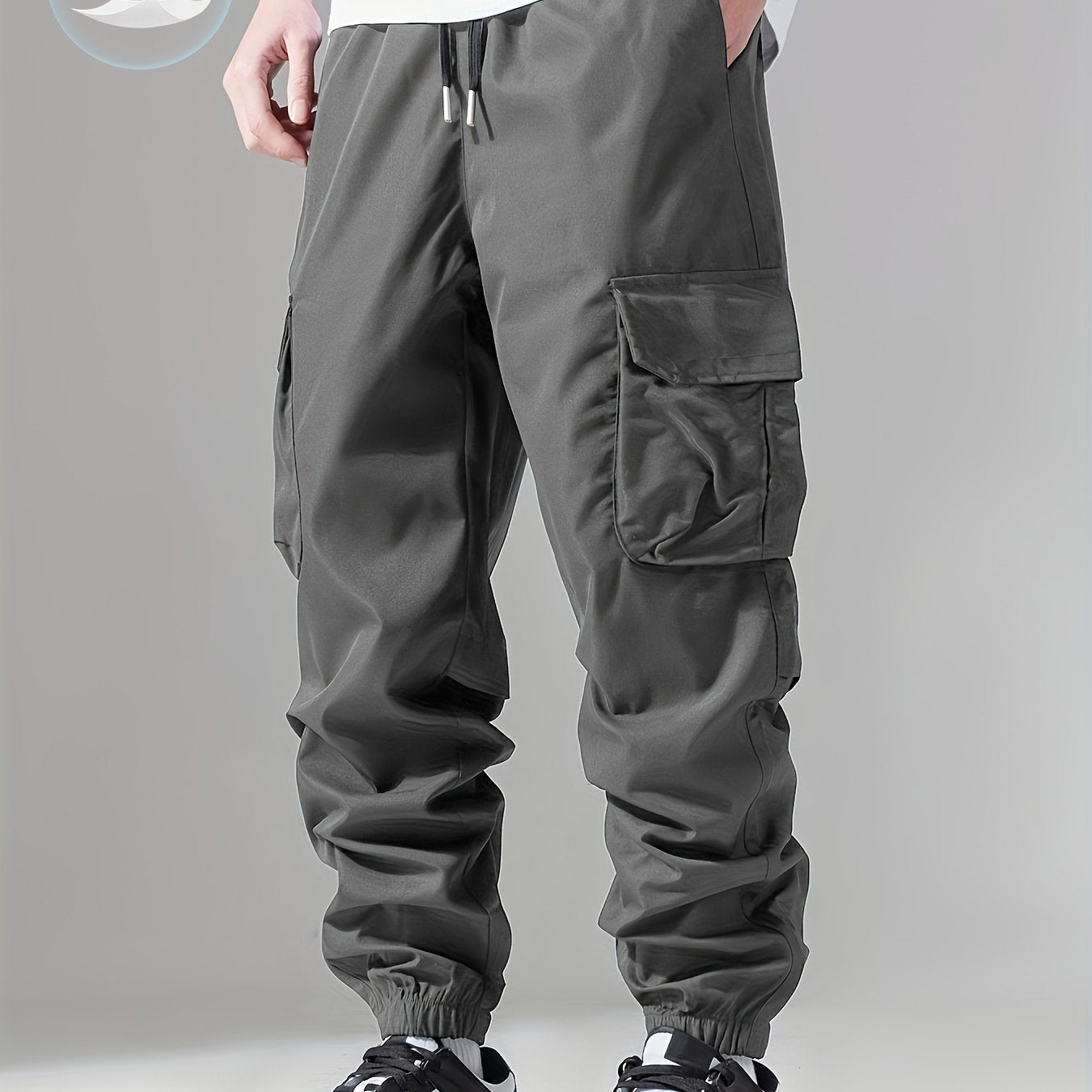 Joggers Homme Confortables – Coupe Large, Multi-Poches, Taille Ajustable, Style Cargo