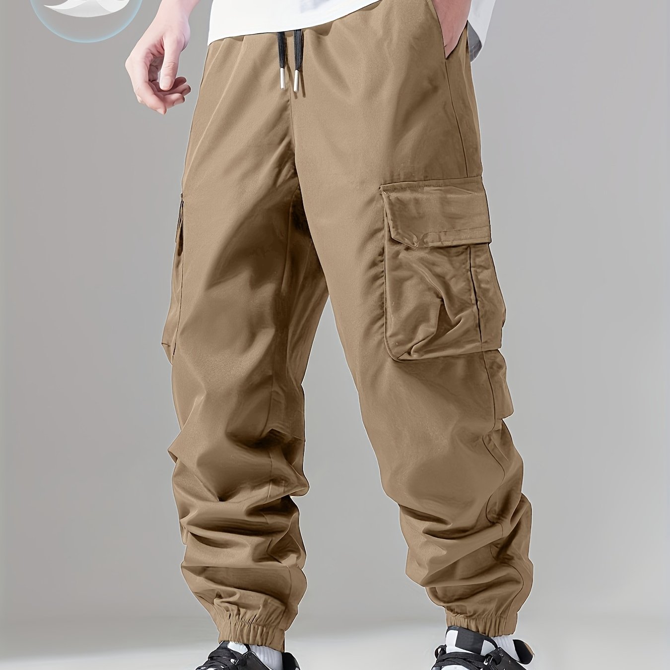 Joggers Homme Confortables – Coupe Large, Multi-Poches, Taille Ajustable, Style Cargo