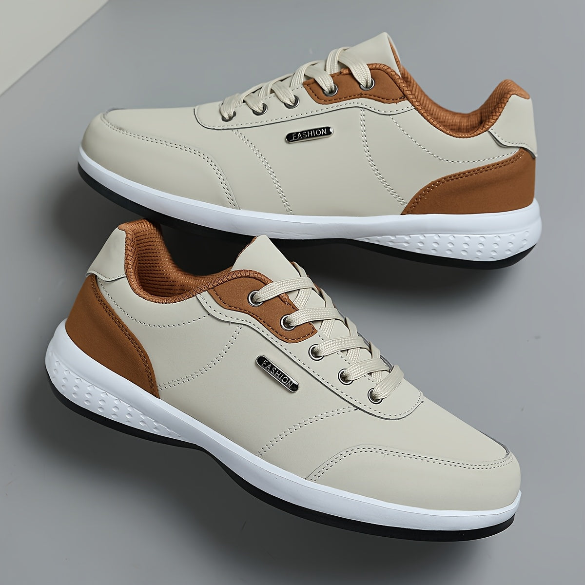 Baskets Homme KOONEXY – Légères, Respirantes & Antidérapantes, Beige/Bruin