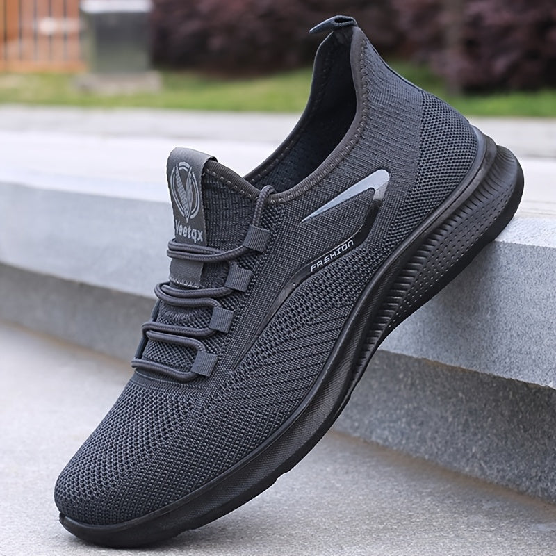 Baskets Homme KOONEXY – Running Légères & Respirantes, Noires/Blanches