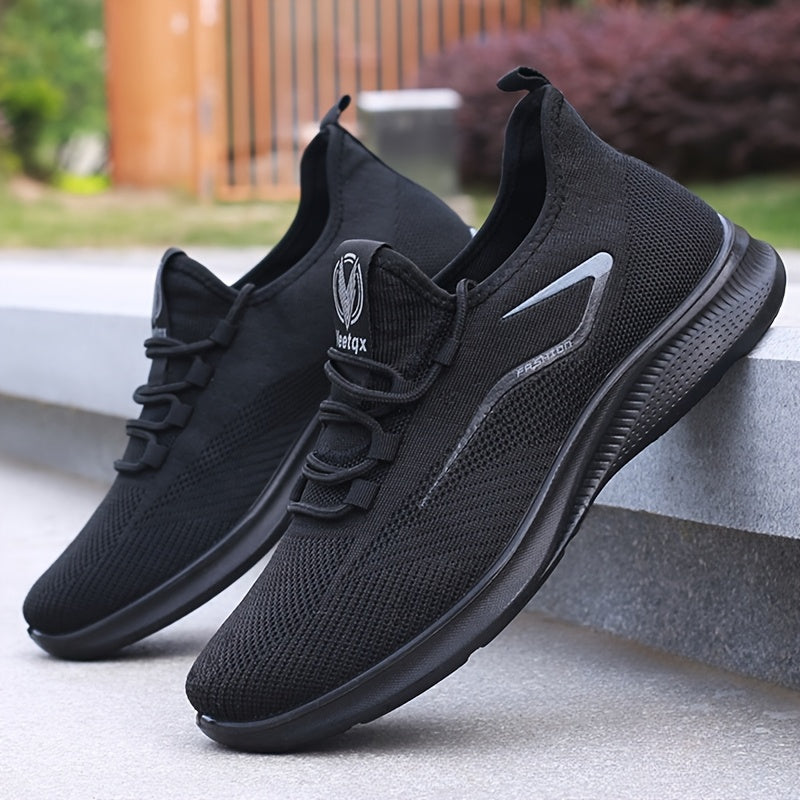 Baskets Homme KOONEXY – Running Légères & Respirantes, Noires/Blanches