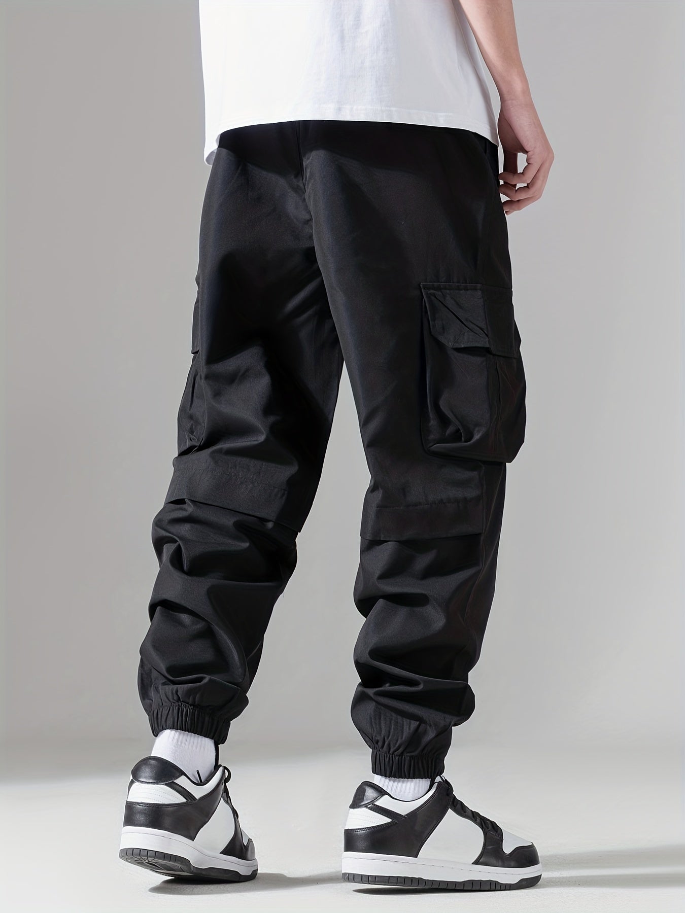 Joggers Homme Confortables – Coupe Large, Multi-Poches, Taille Ajustable, Style Cargo