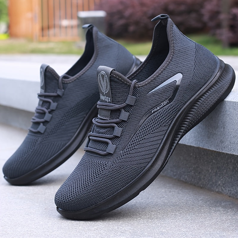 Baskets Homme KOONEXY – Running Légères & Respirantes, Noires/Blanches