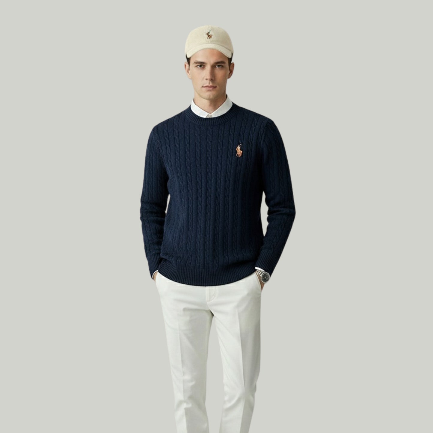Ralph Luren Pull en Tricot de Luxe + Chapeau Offert & Livraison Gratuite