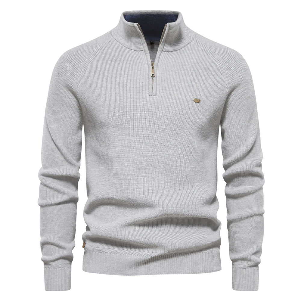 Cardigans Zippés Homme – Coton, Col Montant, Pull Chaud Hiver