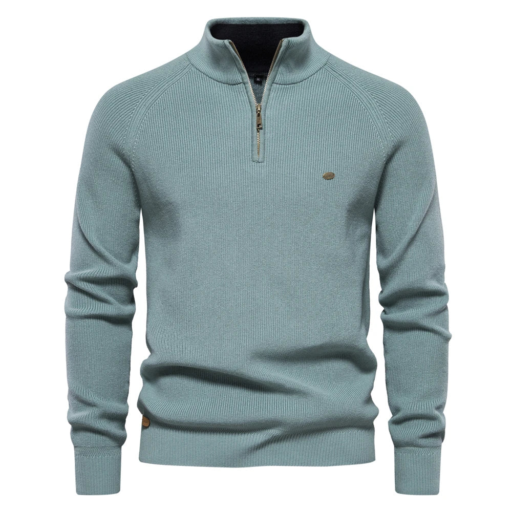Cardigans Zippés Homme – Coton, Col Montant, Pull Chaud Hiver