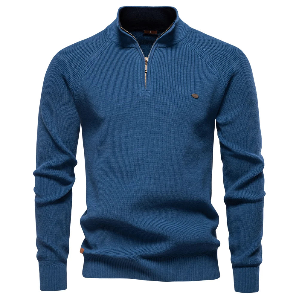 Cardigans Zippés Homme – Coton, Col Montant, Pull Chaud Hiver