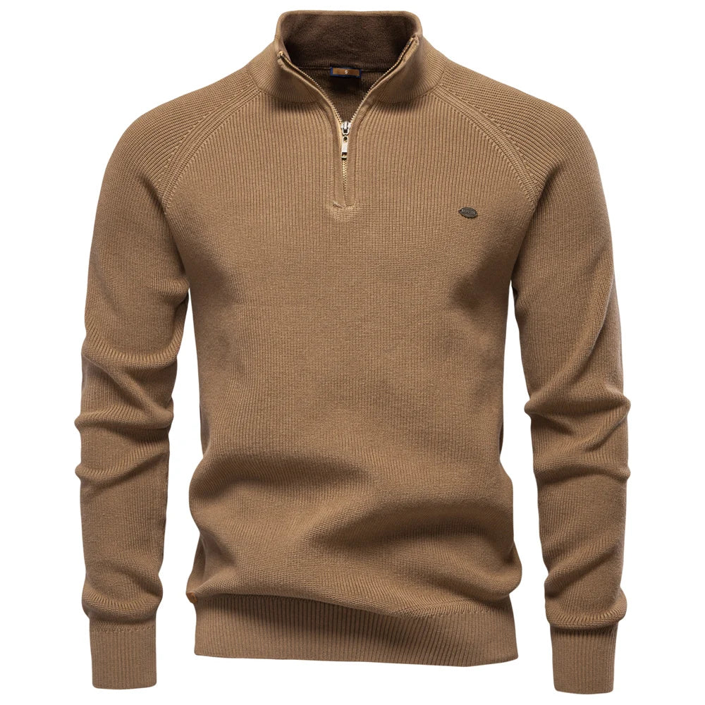 Cardigans Zippés Homme – Coton, Col Montant, Pull Chaud Hiver