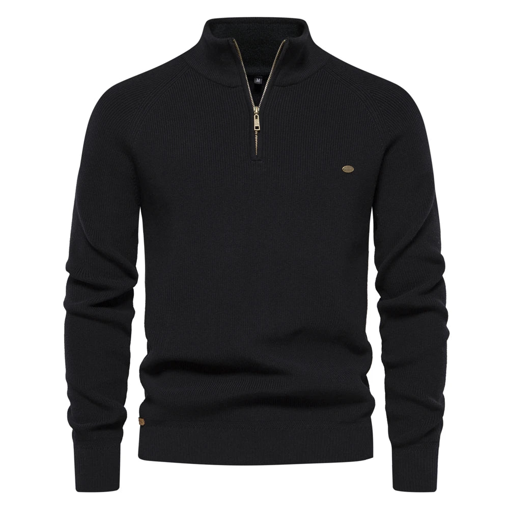 Cardigans Zippés Homme – Coton, Col Montant, Pull Chaud Hiver