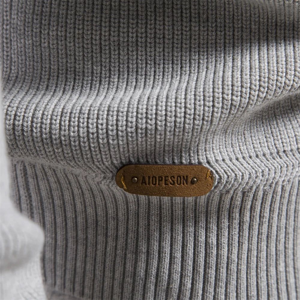 Cardigans Zippés Homme – Coton, Col Montant, Pull Chaud Hiver