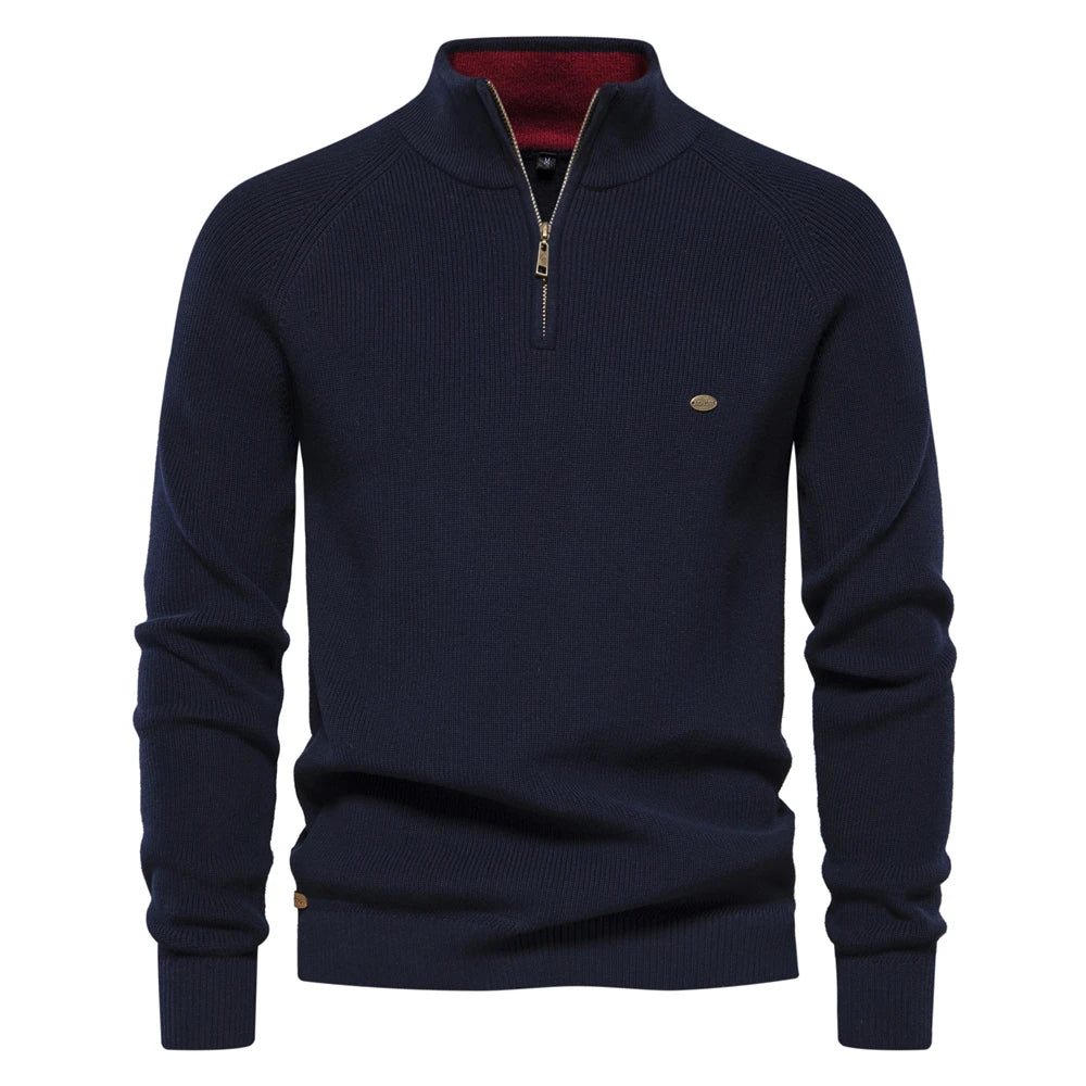 Cardigans Zippés Homme – Coton, Col Montant, Pull Chaud Hiver