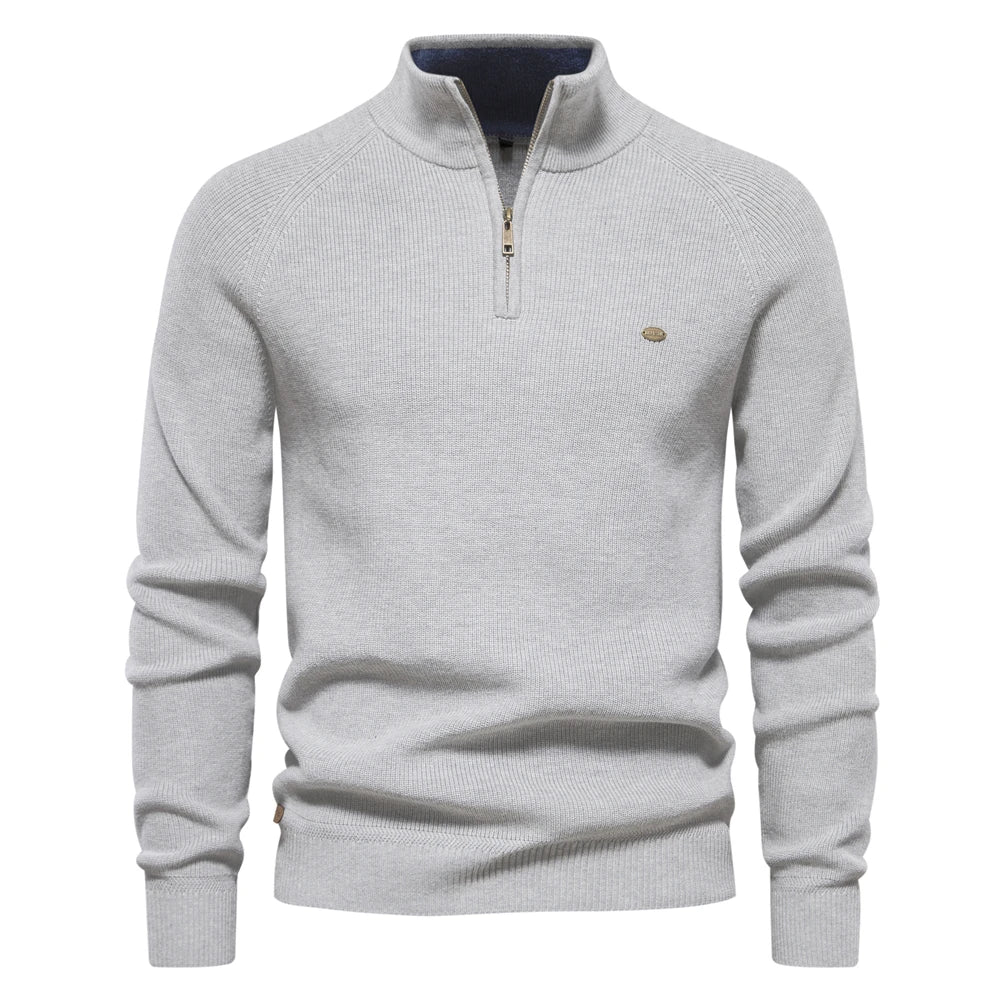 Cardigans Zippés Homme – Coton, Col Montant, Pull Chaud Hiver
