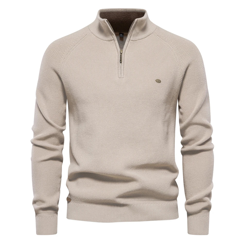 Cardigans Zippés Homme – Coton, Col Montant, Pull Chaud Hiver