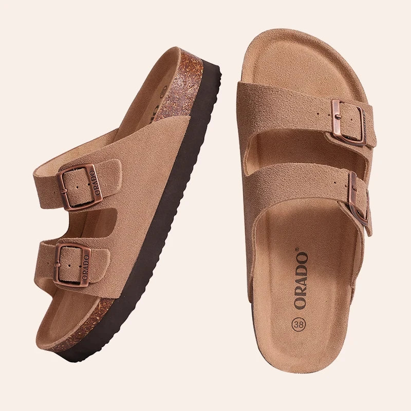 Sandales homme et femme evshine – mules en liège avec soutien de la voûte plantaire, confortables et légères