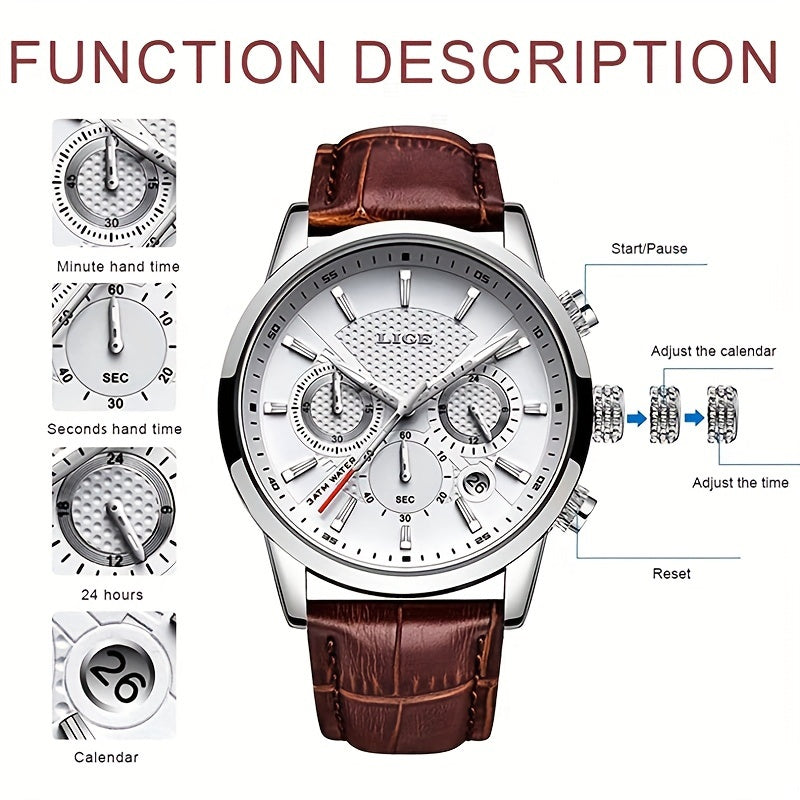 LIGE Montre Quartz Créative