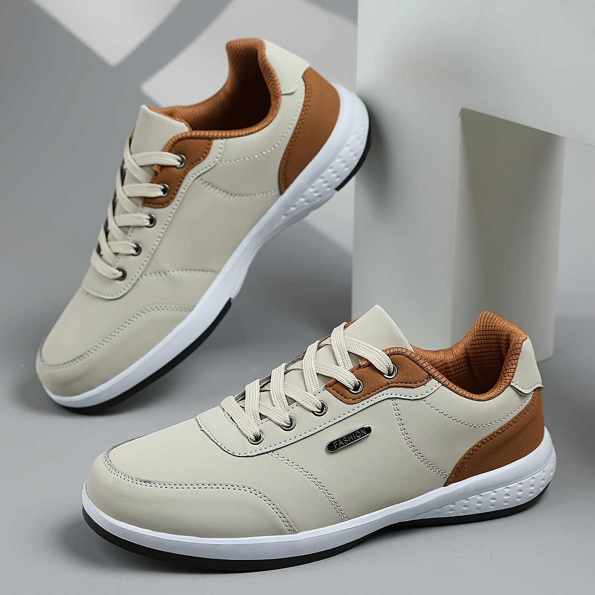 Baskets Homme KOONEXY – Légères, Respirantes & Antidérapantes, Beige/Bruin