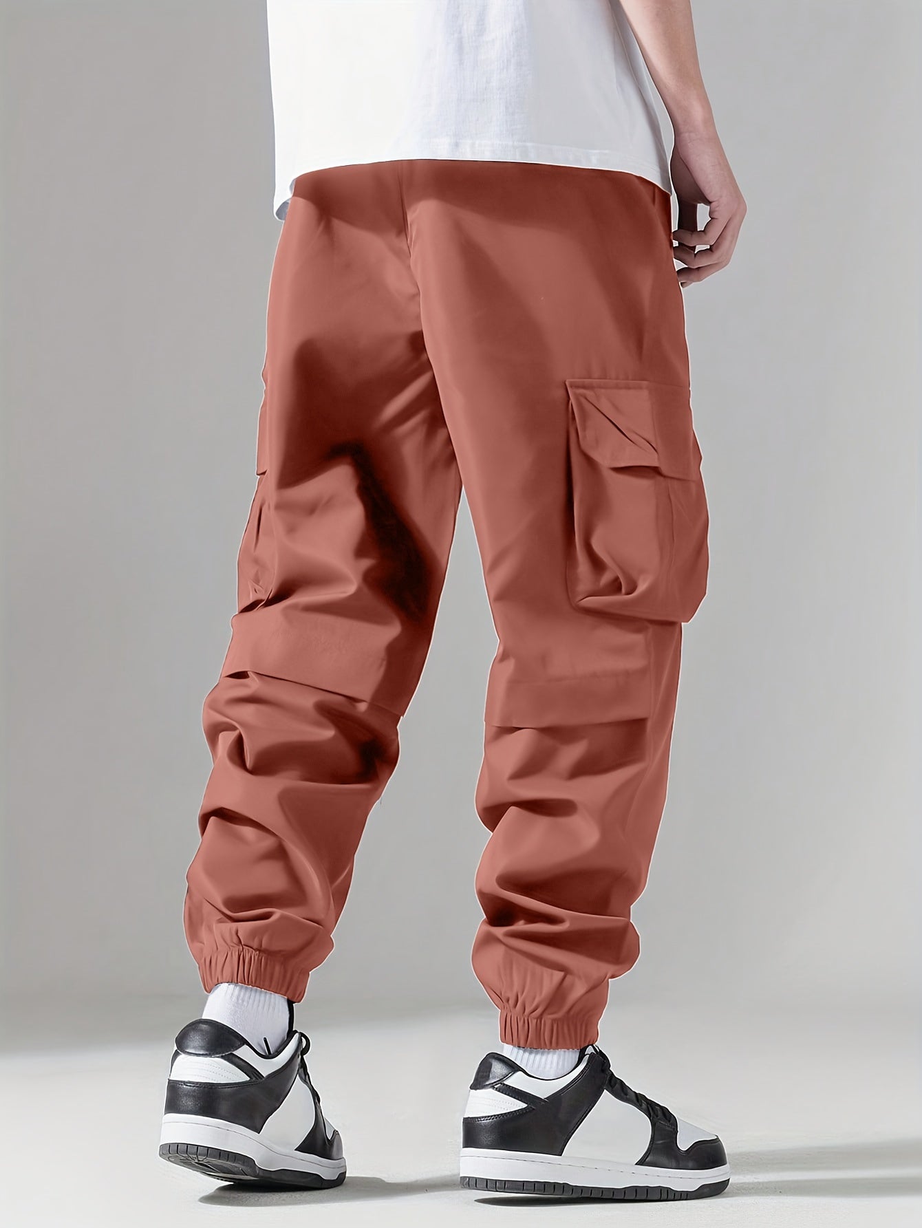 Joggers Homme Confortables – Coupe Large, Multi-Poches, Taille Ajustable, Style Cargo