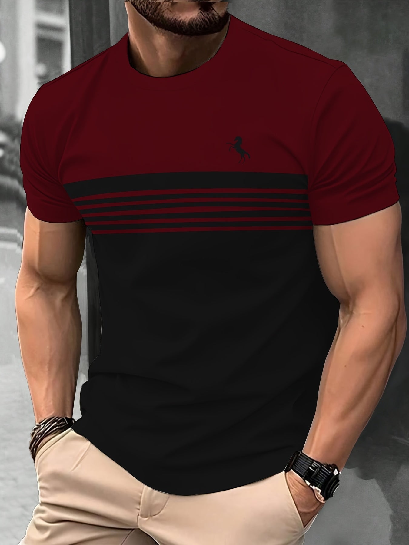 T-Shirt Homme Imprimé – Col Rond, Tissu Extensible Confortable, Idéal Été & Cadeau