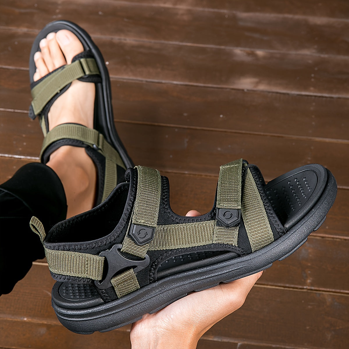 Sandales Homme – Bout Ouvert, Respirantes & Confortables, Plein Air