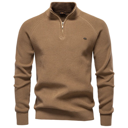 Cardigans Zippés Homme – Coton, Col Montant, Pull Chaud Hiver