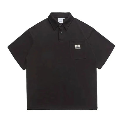 Polo Homme Américain – Manches Courtes, Col Boutonné, Poche, Casual