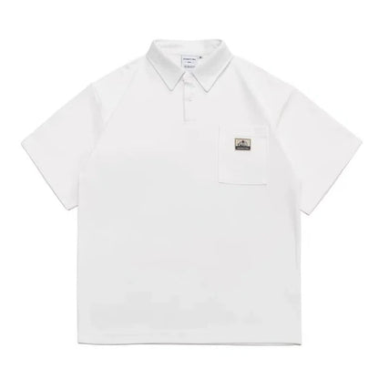 Polo Homme Américain – Manches Courtes, Col Boutonné, Poche, Casual