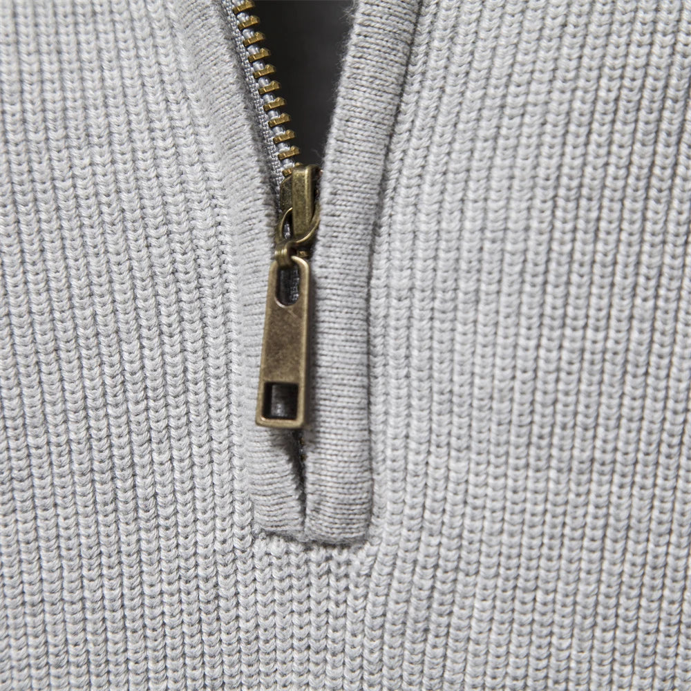 Cardigans Zippés Homme – Coton, Col Montant, Pull Chaud Hiver