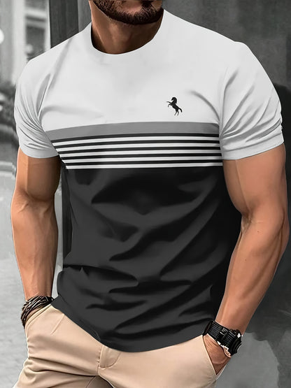 T-Shirt Homme Imprimé – Col Rond, Tissu Extensible Confortable, Idéal Été & Cadeau